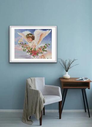 Алмазна мозаїка ангел у квітах 40х50 см colorart  sp0366 фото