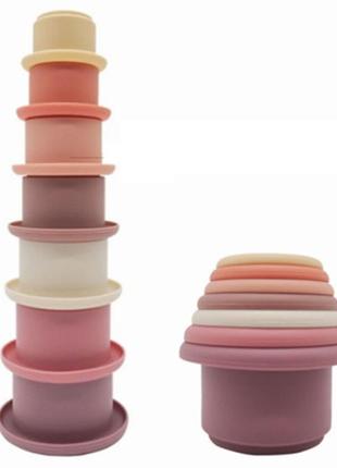 Пірамідка тактильна y11 башня іграшка для розвитку моторики n-11879