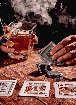 Картина по номерам origamі покер виски сигара lw 3168 40*50 производство украина