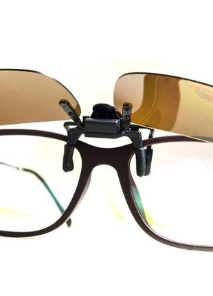 Полярізаційна накладка на окуляри (коричнева)7 фото