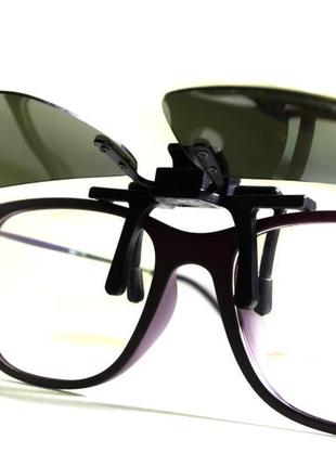 Полярізаційна накладка на окуляри (коричнева)5 фото