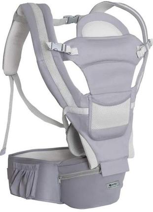 Хипсит, эрго-рюкзак, кенгуру переноска baby carrier 6 в 1 серый (vol-9711)1 фото