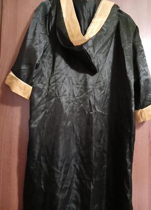 Брендовый шикарный атласный халат-мантия с капюшоном3 фото
