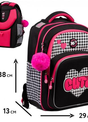 Рюкзак шкільний напівкаркасний yes cute s-91 38х29х13 см, 14 л, чорний (559586)3 фото