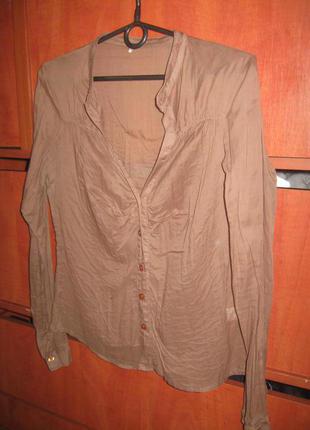 Блуза батист світло-коричнева
