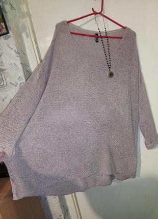Лёгкий свитер-пуловер-джемпер с удлинённой спинкой,рукав с манжетом,мега батал,h&m2 фото