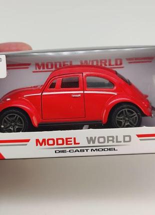 Модель автомобиля фольксваген жук, красный арт. 048417 фото