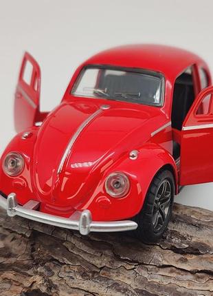 Модель автомобиля фольксваген жук, красный арт. 048414 фото