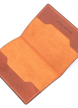 Ексклюзивна обкладинка на паспорт із вінтажної шкіри серце grande pelle 16726 світло-коричнева4 фото