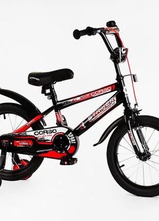Детский велосипед 16 дюймов corso  черно-красный (2000002316947)