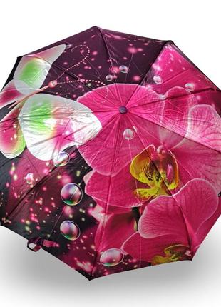 Жіноча парасоля frei regen напівавтомат орхідея атлас #090811