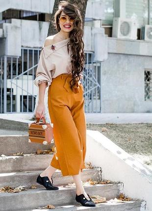 Кюллоты pull&bear под лён яркая корица