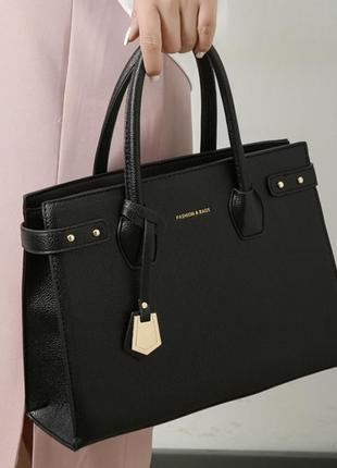 Женская вместительная сумка с ручками, классическая сумочка экокожа3 фото