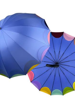 Женский зонт-трость полуавтоматический d=102 см susino голубой (2000002843825)