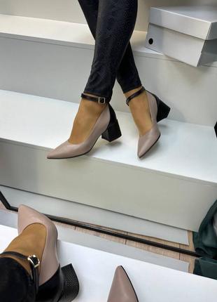 Дизайнерские женские туфли из натуральной кожи montenegro