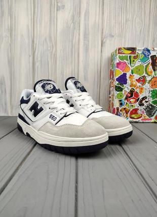 New balance 550 white navy5 фото