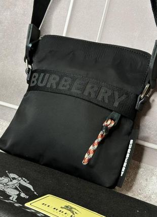 Сумка burberry через плече чорна s068