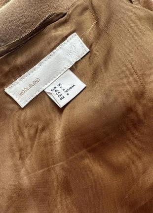 Мягкое легкое пальто h&amp;m из шерсти прямого фасона цвета camel на кнопках 75%wool10 фото