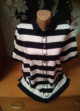 Нова стильна натуральна туніка поло, розмір 52-54