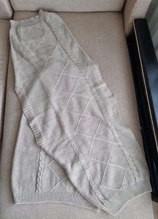Костюм плетеный юбка миди мирер с широкими рукавами цвет мокко2 фото
