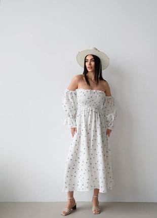 Невесомое муслиновое длинное платье