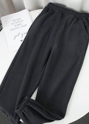 Флісові штани чорні подарунок фліс 42-46 48-52 (115 бедра )2 фото