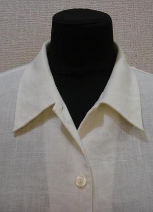 Льняная летняя кофточка блузка с воротником  большого размера 16(xxl)4 фото