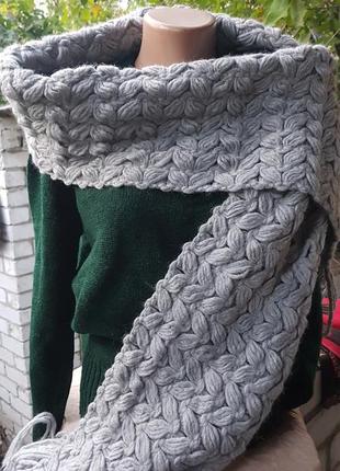 Уютный шарф с шерстяной нитью cocogio италия4 фото
