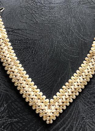 Кольє намисто ожерельє preciosa перлини чехія