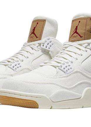 Кроссовки air jordan 4 levi's'white denim'3 фото