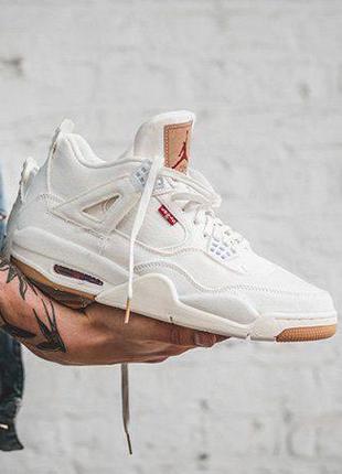 Кросівки air jordan 4 levi's 'white denim'4 фото