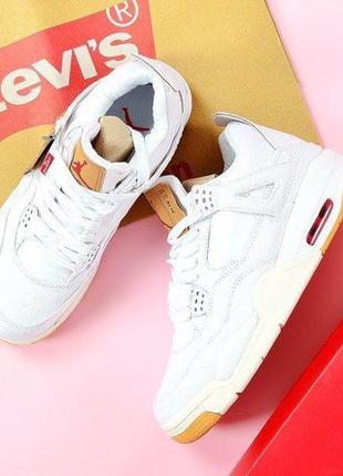 Кроссовки air jordan 4 levi's'white denim'5 фото