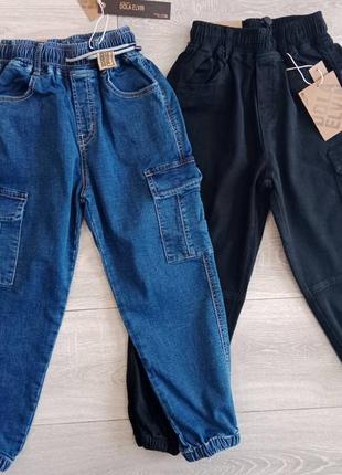Дитячі джинси карго баггі 122-164 брюки штаны карго джоггеры джинсы1 фото