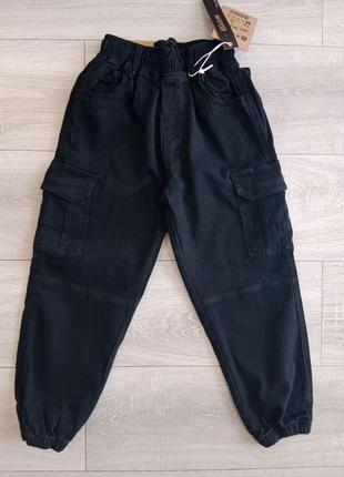 Дитячі джинси карго баггі 122-164 брюки штаны карго джоггеры джинсы3 фото