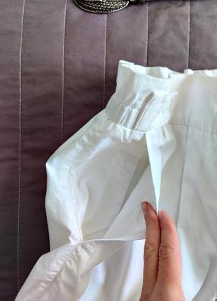 Белые коттоновые шорты,высокая талия (100% хлопок)8 фото