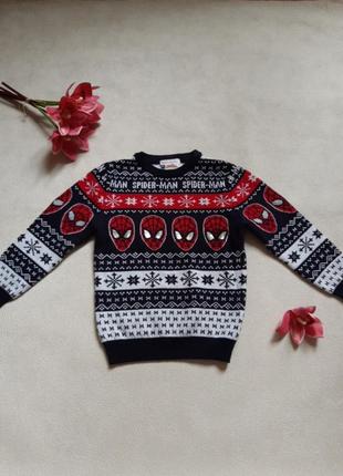 Новорічний светр marvel spider man 5-6р. 110см від primark