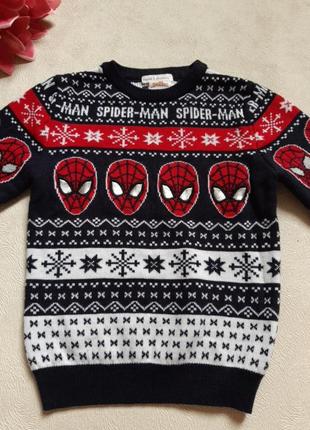 Новогодний свитер marvel spider man 5-6р. 110см от primark2 фото