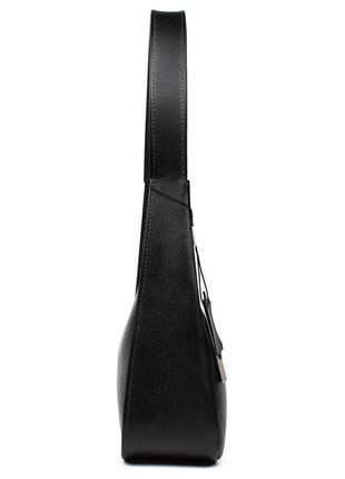 Сумка багет, сумка хобо, женская кожаная grande pelle 763510 черная6 фото