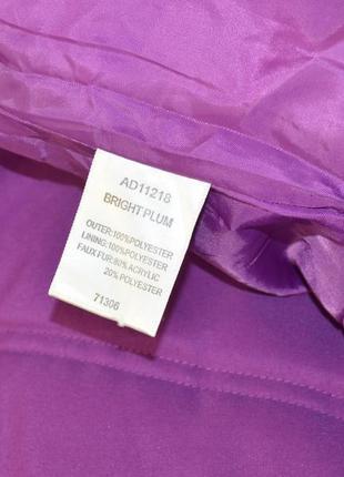 Фиолетовая утепленная куртка с капюшоном и карманами cotton traders синтепон этикетка6 фото