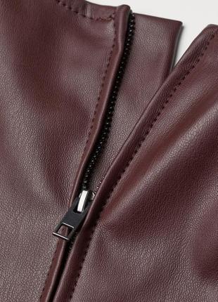 H&amp;m плаття екошкіра по фігурі бордо бургунді марсала винне з рукавом нове