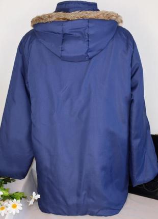 Демисезонная куртка с меховым капюшоном anne de lancay синтепон большой размер этикетка3 фото
