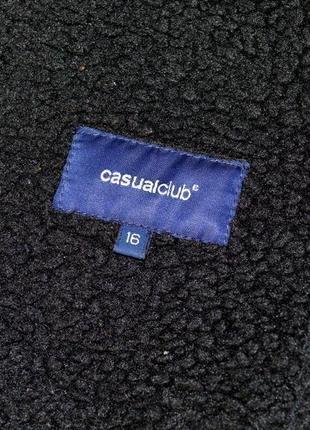 Брендовая черная дубленка с карманами дафлкот casualclub акрил3 фото