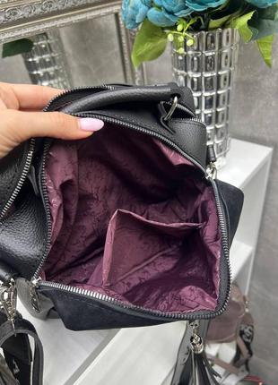 Натуральна замша. бордо — якісний клатч-валіза lady bags на два відділення з двома ременями (0268-1)9 фото