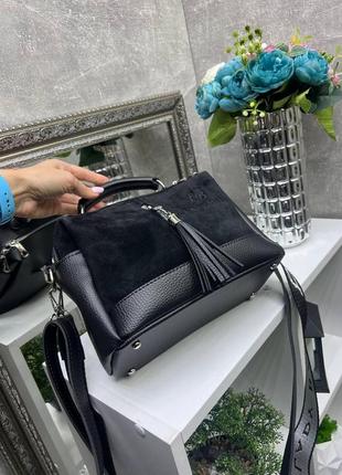 Натуральная замша. бордо – качественный клатч-чемоданчик lady bags на два отделения с двумя ремнями (0268-1)7 фото