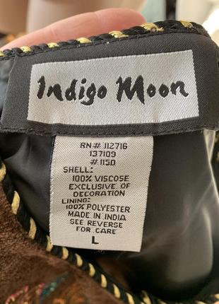 Indigo moon жакет бохо гранж с вышивкой из пайетки7 фото