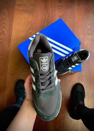 👟кросівки жіночі adidas originals iniki fleece termo dark gray & black👟1 фото