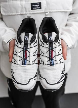Мужские весенние спортивные кроссовки в стиле salomon xt 6 white саломон белые 41-453 фото