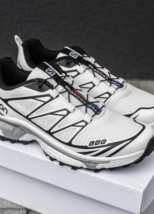 Мужские весенние спортивные кроссовки в стиле salomon xt 6 white саломон белые 41-456 фото