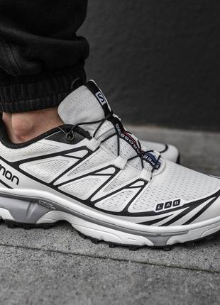 Мужские весенние спортивные кроссовки в стиле salomon xt 6 white саломон белые 41-452 фото