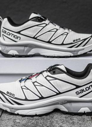 Мужские весенние спортивные кроссовки в стиле salomon xt 6 white саломон белые 41-459 фото